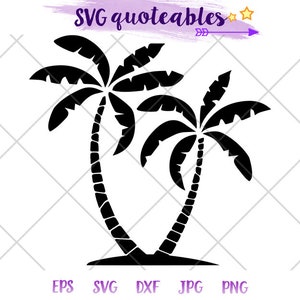 Palm Tree Silhouette SVG Clipart Cut File, Island Outdoor Adventure Vector, Digital Download, Tropical Printable