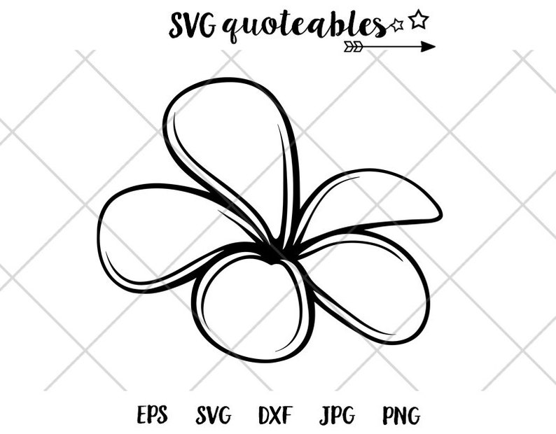 Frangipani Flower Silhouette Svg Clipart Cut File Island Etsy