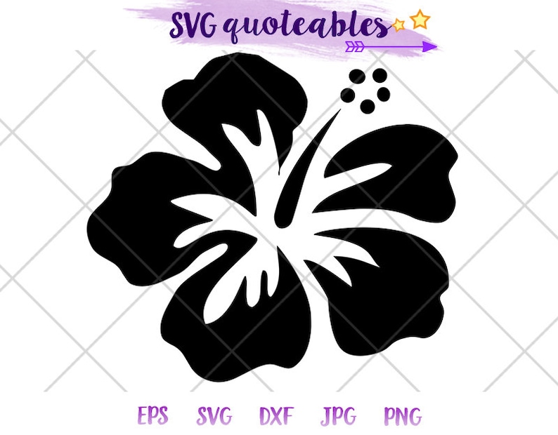 Download Hibiscus Flower Silhouette Svg Clipart Cut File Island Etsy