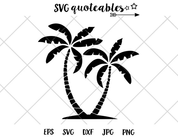 Palm Tree Silhouette Svg Clipart Cut File Island Outdoor Etsy