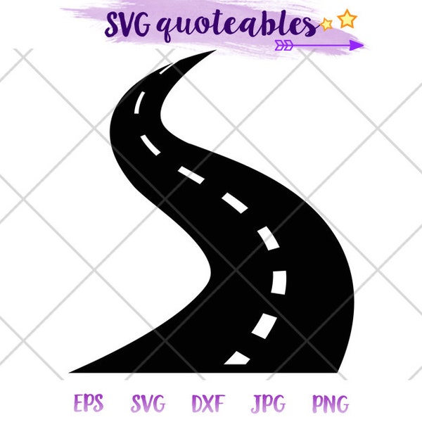Road Silhouette SVG Clipart Cut File, Outdoor Adventure Vector, Digital Download, Camping Printable