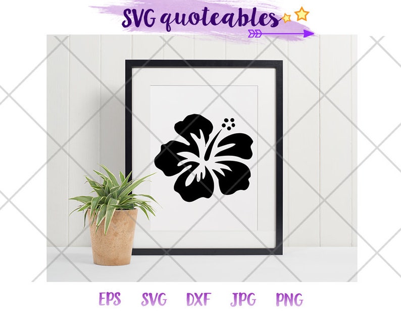 Download Hibiscus Flower Silhouette Svg Clipart Cut File Island Etsy