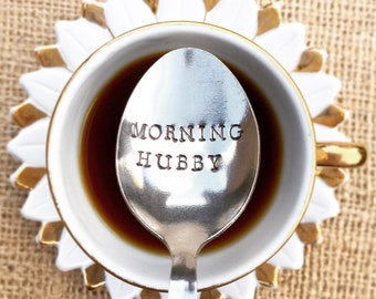 MORNING HUBBY Valentine’s Day TEASPOON Unique Romantic Thoughtful gift for husband him partner fiance fiancee lovers couple anniversary