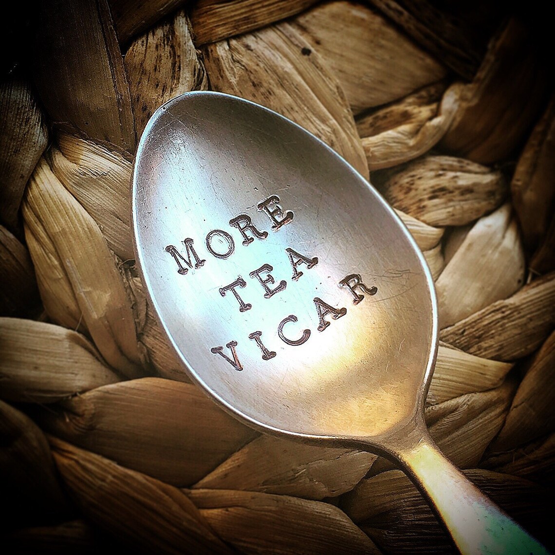 MORE TEA VICAR Unique Hand Stamped Engraved Teaspoon Etsy