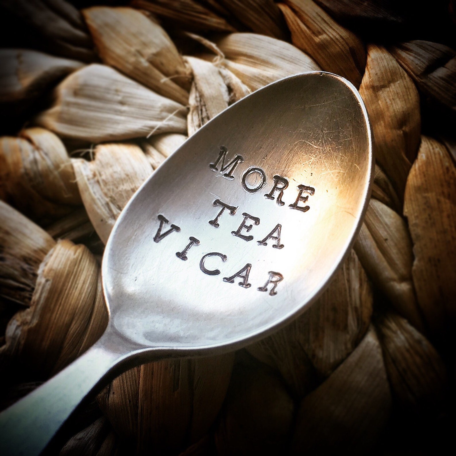 MORE TEA VICAR Unique Hand Stamped Engraved Teaspoon Etsy