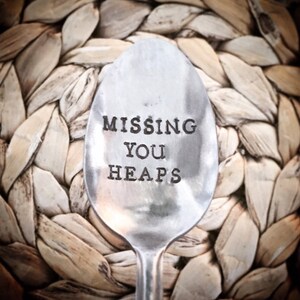 MISSING YOU HEAPS pandemic lockdown isolation valentine’s teaspoon keepsake gift for long distance isolating loved ones girlfriend boyfriend