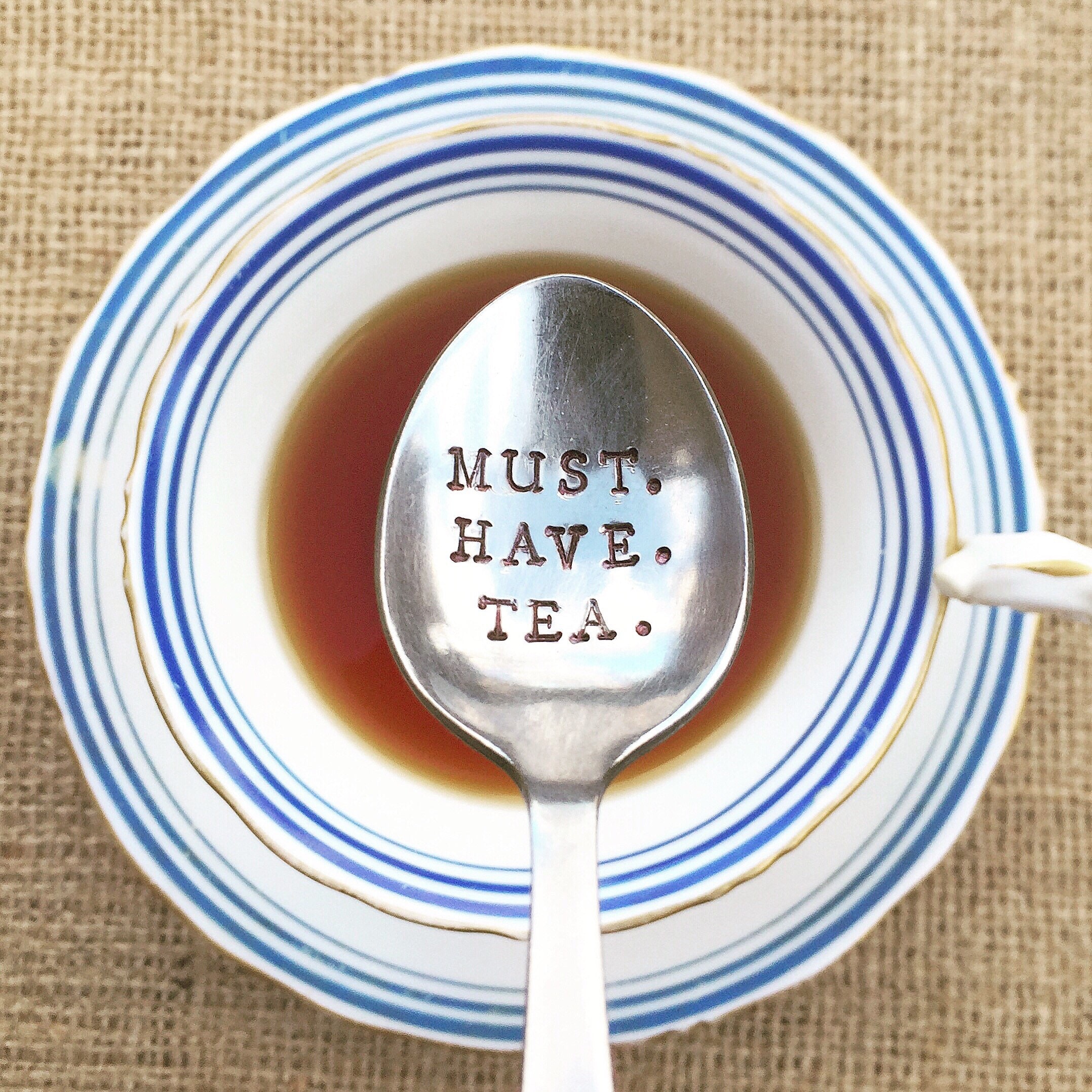 MUST HAVE TEA Bespoke Personalised Teaspoon Hand Stamped Etsy