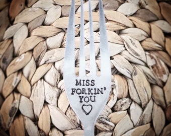 MISS FORKIN’ YOU unique valentines day lockdown pandemic isolation quarantine fork gift for long distance isolating girlfriend boyfriend