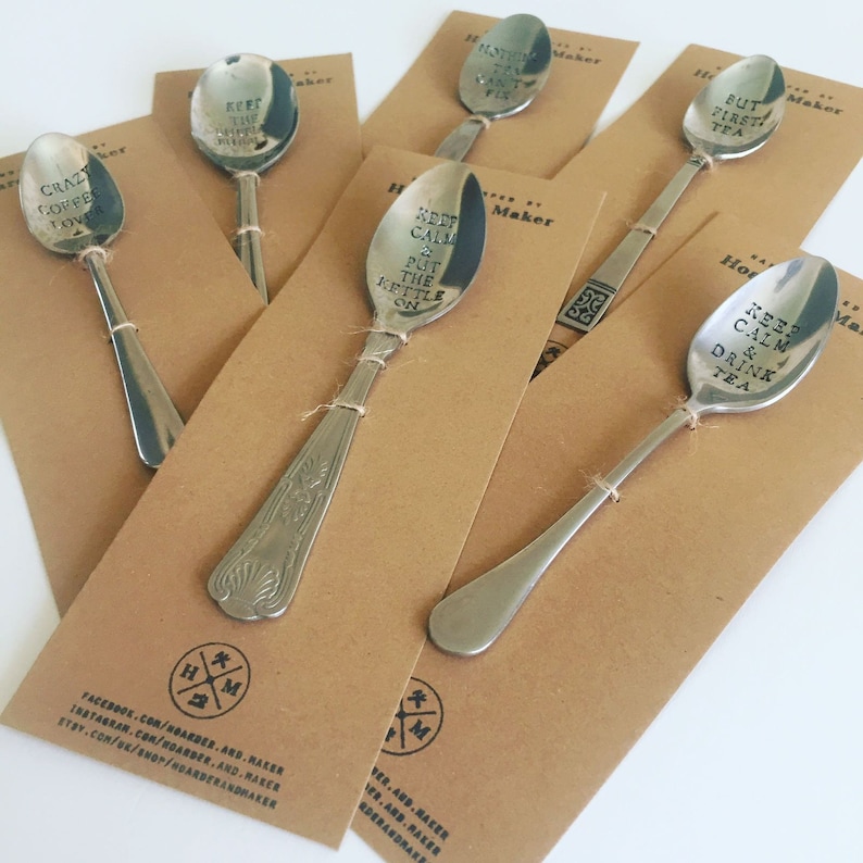 THE CAT/'S SCOOP Funny Animal Lover Unique Gift Custom Hand Stamped Spoon