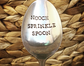 NOOCH SPRINKLE SPOON - Custom Hand Stamped Spoon Funny Hilarious Gag Pun Plant Based Vegan Vegetarian Foodie Food Unique Gift