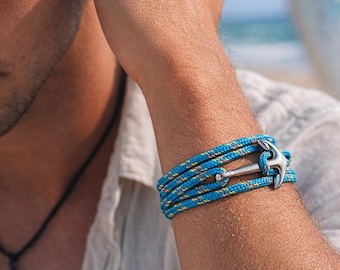 Nautical rope bracelet, anchor hope bracelet, Nautical gifts for men, Gift for boyfriend birthday, couples bracelet, young boys gifts