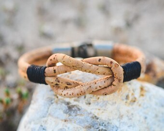 Nautical cork wristband with infinite for man, marine and vegan bracelet various colors to choose, ideal gift for your boyfriend