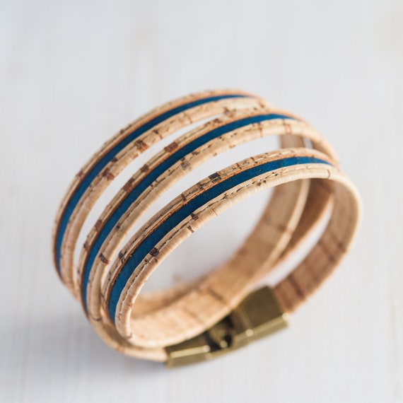 Vegan Wrap Bracelet in Various Colors Unisex Cork Bracelet Etsy