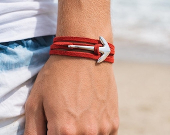 Pulsera náutica de ancla unisex, brazalete de acero inoxidable, pulsera de hombre y mujer para enamorados. Joyería para jovenes.