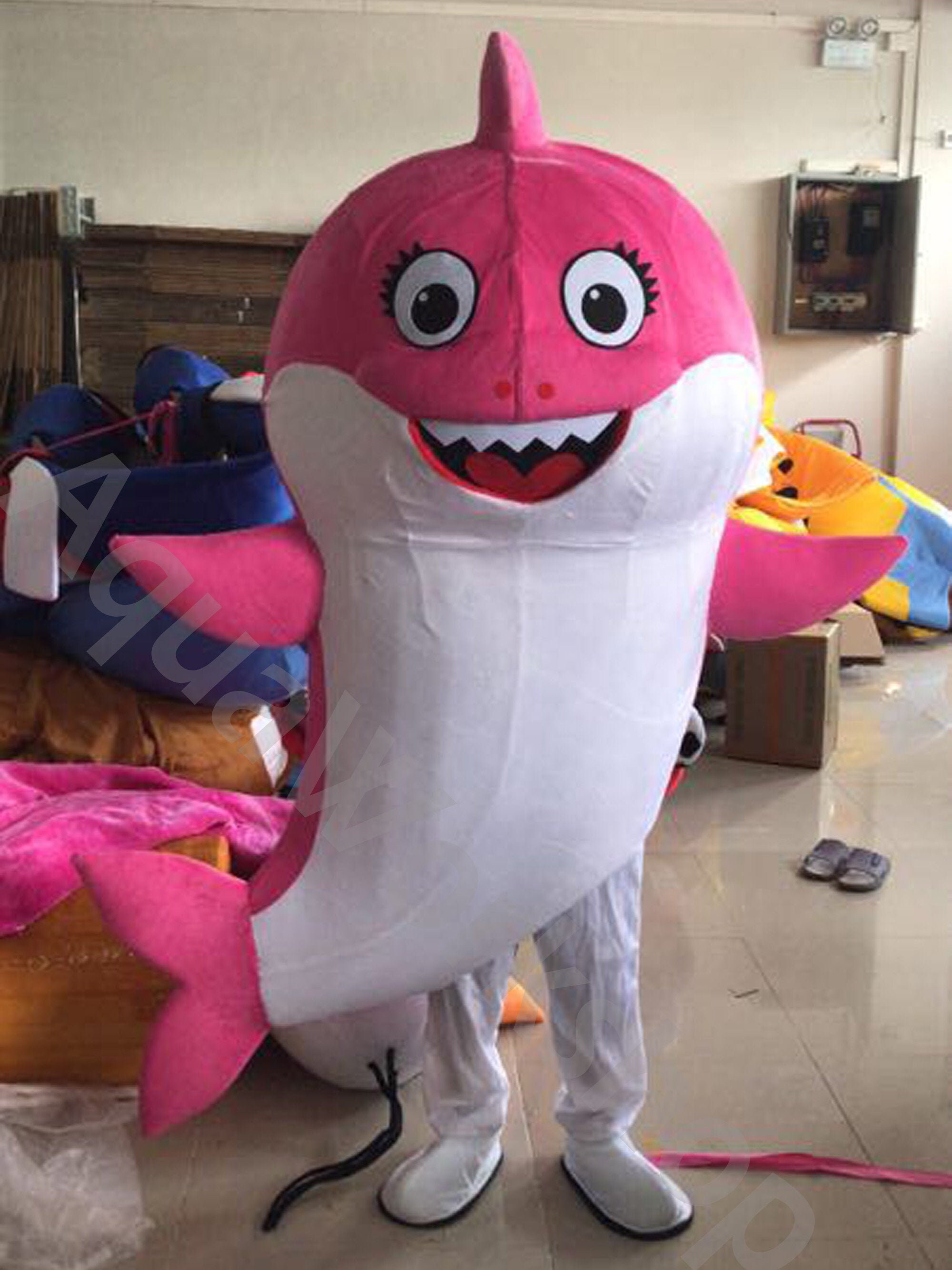 Pink Shark Mama Shark Costume Mascot Costume Kids Event Mascot Etsy