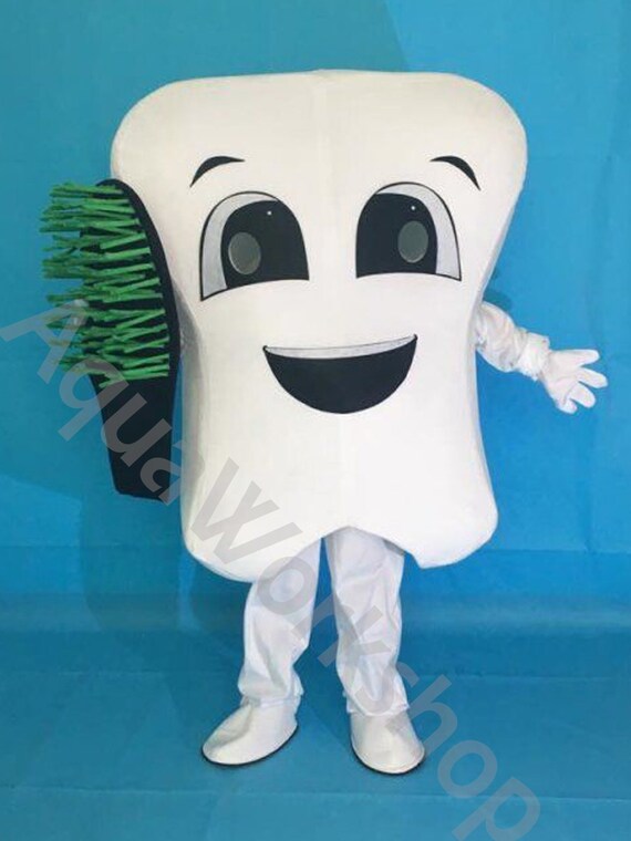 2019 Adult Tooth Mascot Costume Dental Care Unisex Cosplay Dress for Advertising