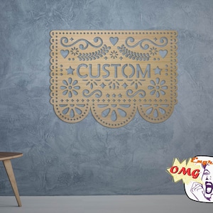 Custom Papel Picado Name Sign 953-008 Wood Wall Hanging