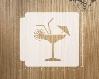 Margaritaville Lime and Margarita Glass 11/" x 8.5/" Stencil FAST FREE SHIPPING