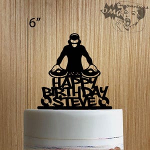 Custom DJ feliz cumpleaños 225-052 Cake Topper