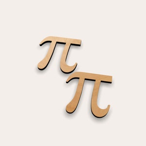 May include: Two wooden cutouts of the Greek letter pi, a mathematical constant representing the ratio of a circle's circumference to its diameter.