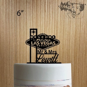 Custom Welcome to Fabulous Las Vegas Wedding 225-435 Cake Topper