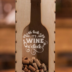 Oh Look It's Wine O'Clock 922-010 Wine Cork Shadow Box