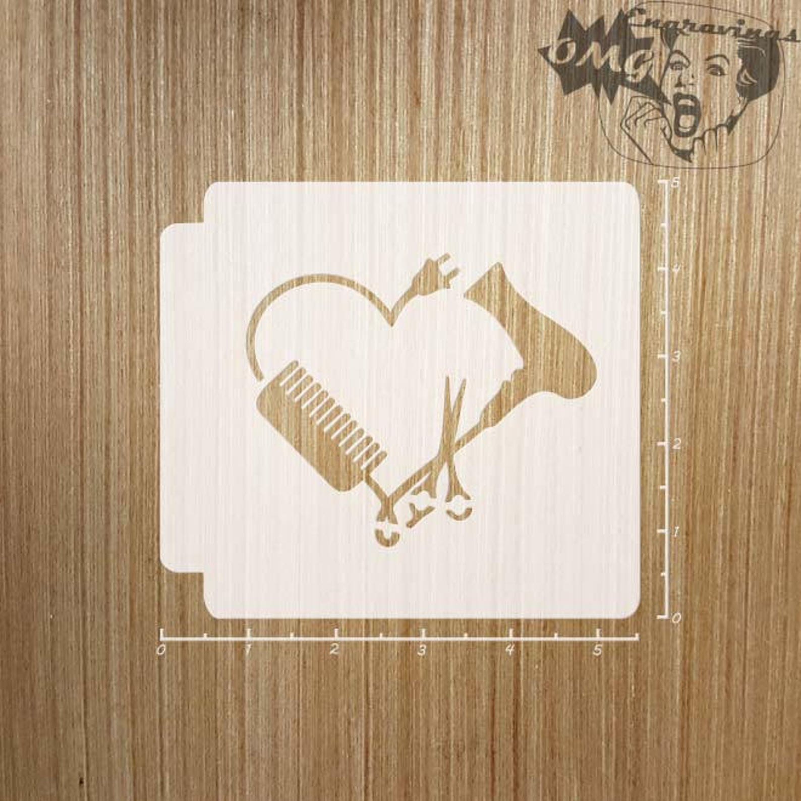 Hairdresser Heart 783-507 Stencil | Etsy