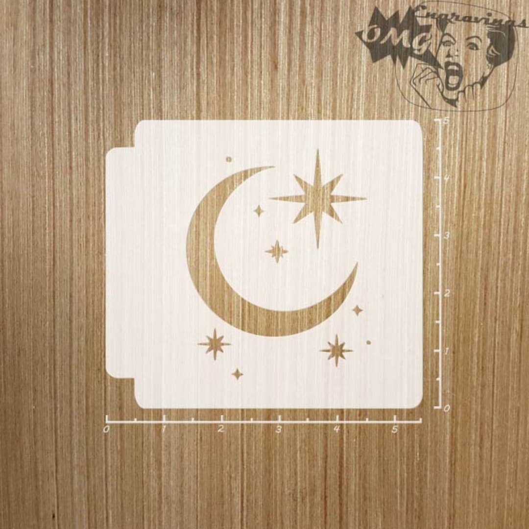 Moon and Stars 783-A021 Stencil - Etsy