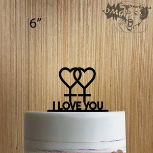 Lesbian I love You 225-149 Cake Topper