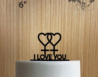 Lesbian I love You 225-149 Cake Topper