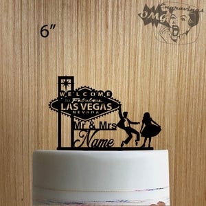 Bienvenida personalizada a Fabuloso Las Vegas Nevada Sign Boda 225-041 Cake Topper