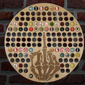 Skeleton FU Hand 224-336 Beer Cap Holder