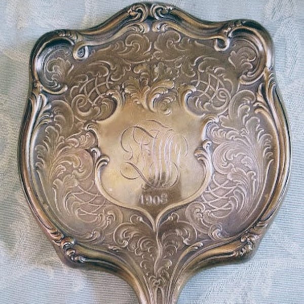 Antique Sterling Silver Hand Mirror - Etsy