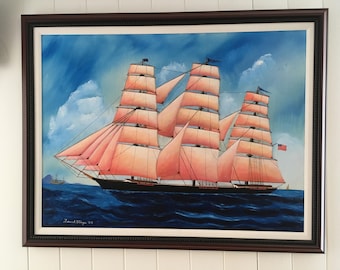 Vintage Klipper Ölgemälde auch Giclée Drucke 16x20 199USD