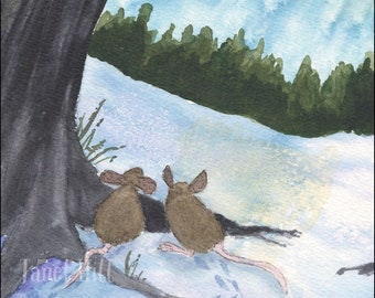 Notecard: Northern Lights Mice