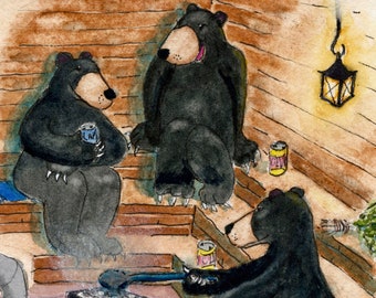 Notecard: Sauna Bears