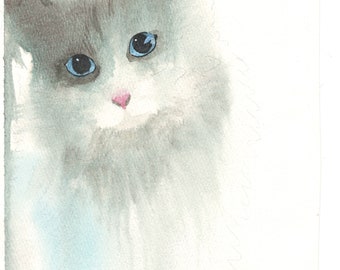 Carte pour lettres : chat ragdoll