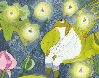 Notecard: Frog and His Firefly Friends