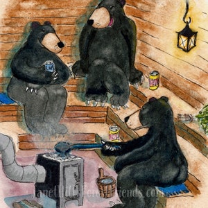 Print: Sauna Bears