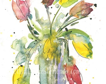 Notecard: Vase With Tulips