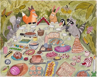 Notecard: Forest Friends Smörgåsbord