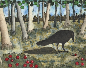 Notecard: Crow and Berry