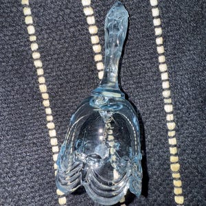 Vintage Fenton Pale Blue Glass Bell – Handcrafted Floral Design, Collectible Elegance Home Decor Decoration