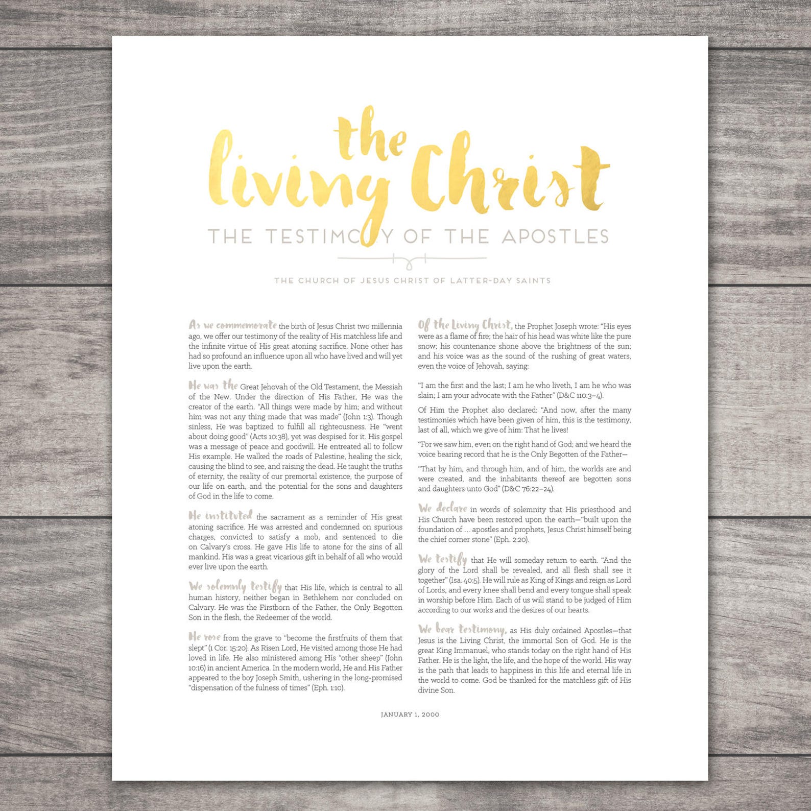 LDS the Living Christ Printablechoose Your Sizesdigital Etsy