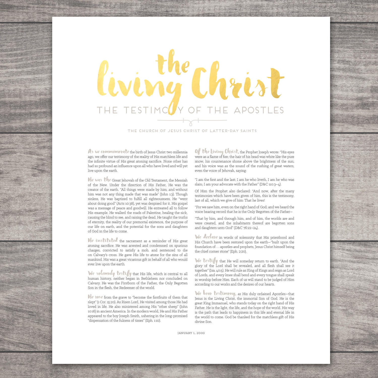LDS the Living Christ Printable-choose Your Sizes-digital Files - Etsy