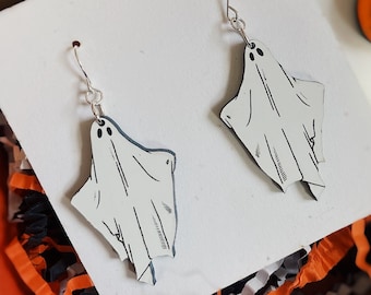 Pendientes de fantasma de hoja de Halloween