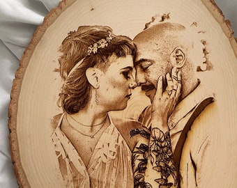 Grabado fotográfico personalizado en placa de madera