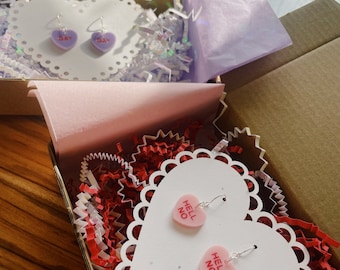 Pendientes de corazón de conversación