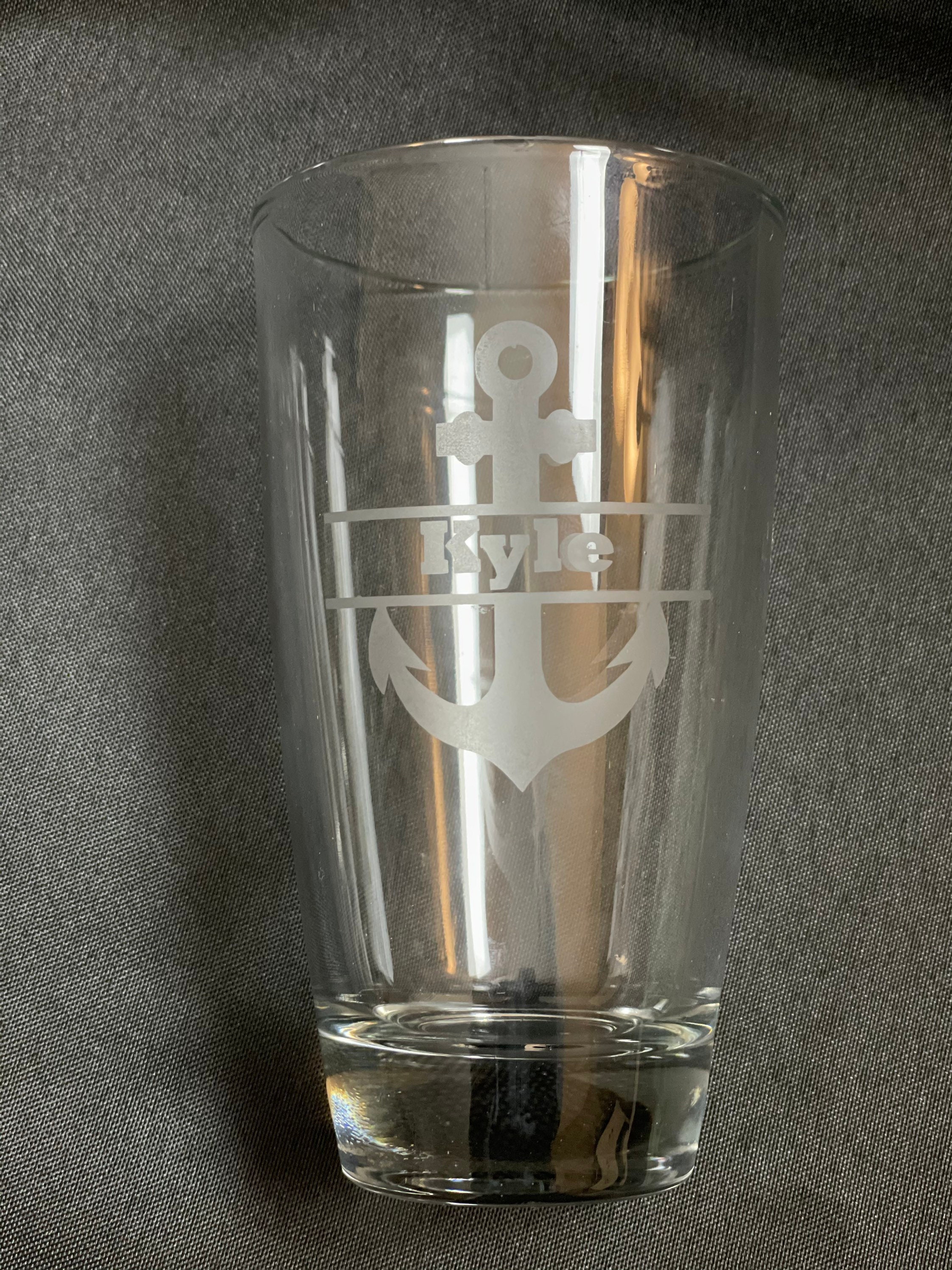 Personalized Anchor Glass 16 oz. Etsy