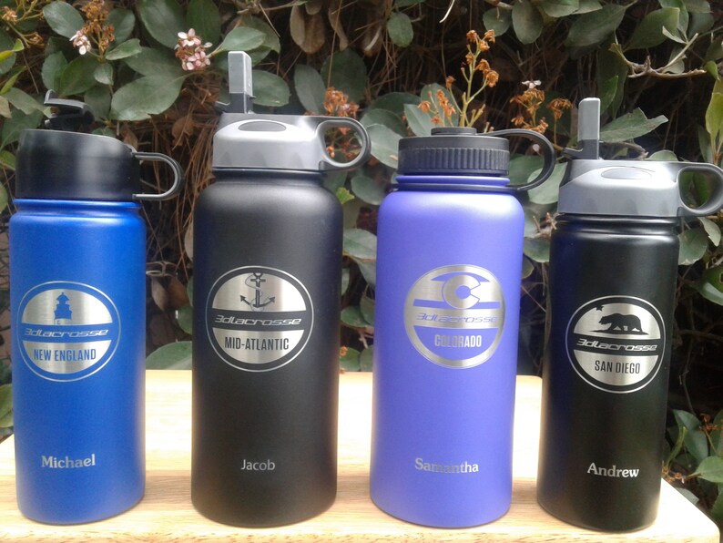 Custom Hydro Flask 3 Lids style Personalized Water Bottle Etsy